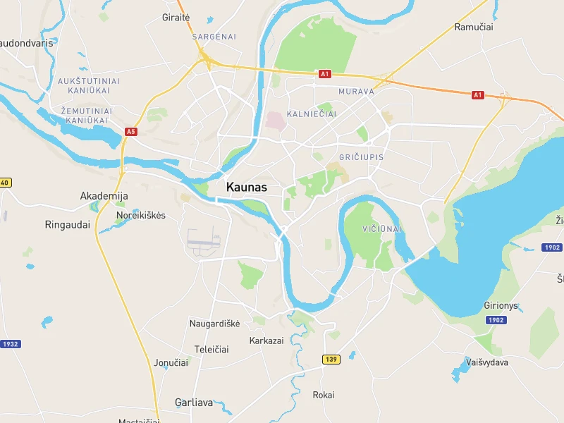 Kauno maršrutų žemėlapis